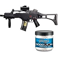 Juego: HK Heckler &amp- Koch G36 C AEG - Rifle eléctrico Softair- incluye bolas Softair Walther Premium de 6 mm- 0-20 g…